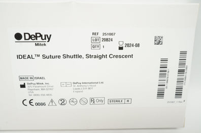 DePuy 251007 Ideal Suture Shuttle Straight Crescent